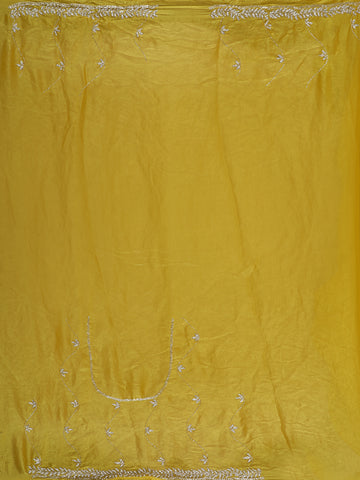 Yellow Floral Embroidered Organza Designer Saree - Diadem