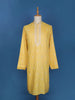 Yellow Floral Embroidery Cotton Kurta Set With Pant