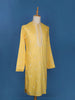 Yellow Floral Embroidery Cotton Kurta Set With Pant