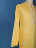 Yellow Floral Embroidery Cotton Kurta Set With Pant