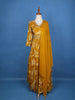 Yellow Floral Embroidery Crepe Gown - Diadem