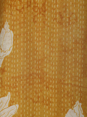 Yellow Floral Printed Cotton Kurti - Diadem