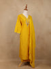 Yellow Floral Sequins Design Cotton Salwar Suit - Diadem