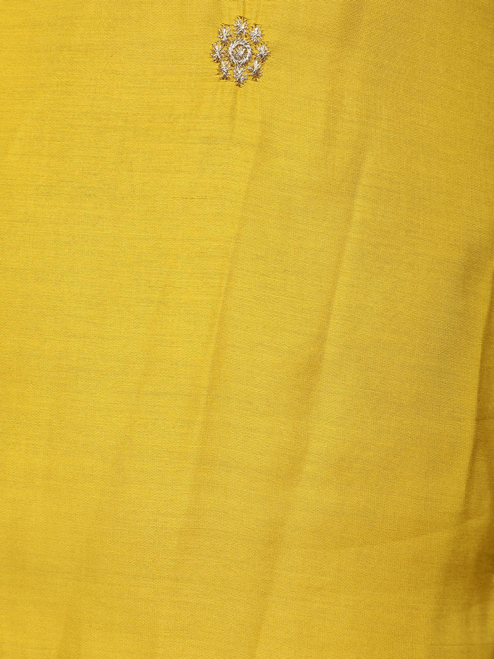 Yellow Floral Sequins Embroidered Georgette Salwar Suit - Diadem