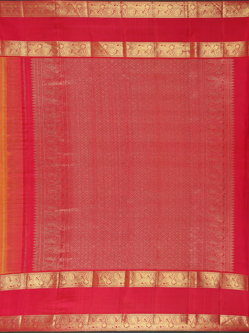Yellow Floral Woven Pure Kanchipuram Silk Saree - Diadem