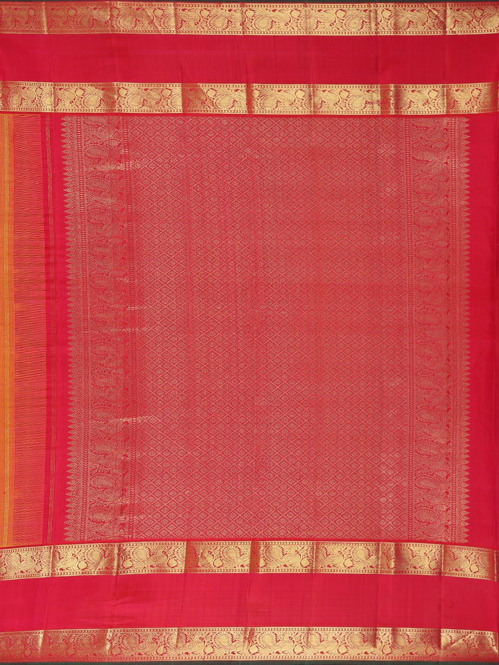 Yellow Floral Woven Pure Kanchipuram Silk Saree - Diadem