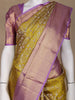 Yellow Floral Woven Pure Kanchipuram Silk Saree - Diadem