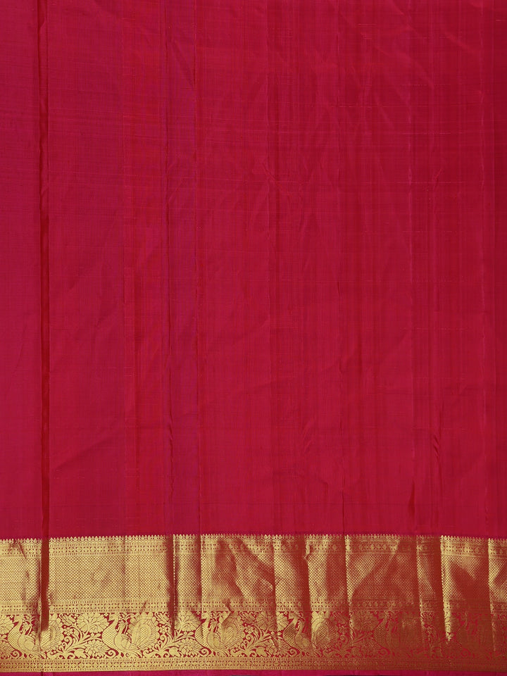 Yellow Floral Woven Pure Kanchipuram Silk Saree - Diadem