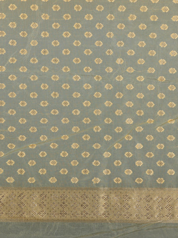 Yellow Floral Zari Sequin Embellishment Organza Saree - Diadem