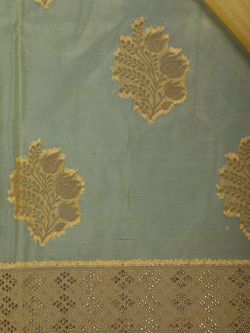 Yellow Floral Zari Sequin Embellishment Organza Saree - Diadem