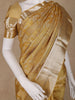 Yellow Floral and Leaf Woven Pure Kanchipuram Silk Saree - Diadem