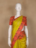 Yellow Floral Woven Pure Kanchipuram Silk Saree - Diadem