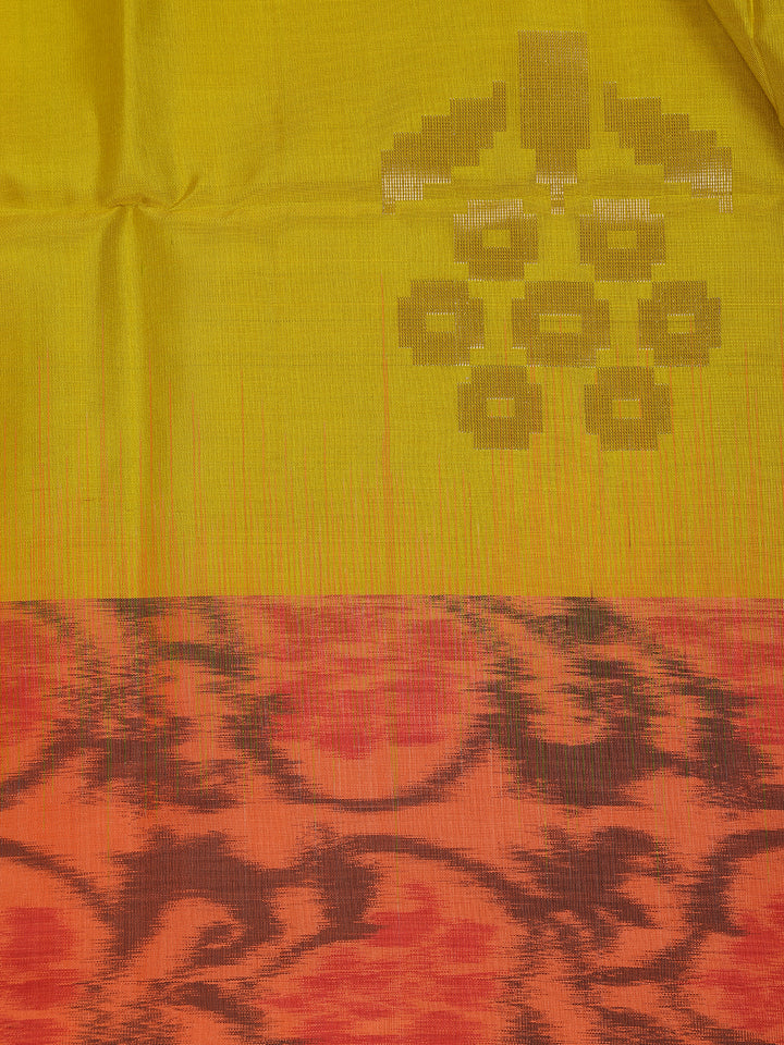 Yellow Floral Woven Pure Kanchipuram Silk Saree - Diadem
