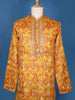 Yellow Paisley And Sequins Embroidery Semi silk Kurta Set With Pant