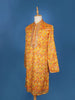 Yellow Paisley And Sequins Embroidery Semi silk Kurta Set With Pant