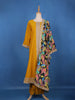 Yellow Sequins Embllishment Printed Semi Silk Salwar Suit - Diadem