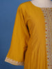 Yellow Sequins Embllishment Printed Semi Silk Salwar Suit - Diadem