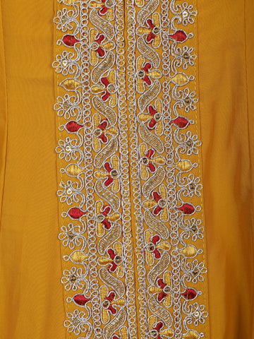 Yellow Sequins Embllishment Printed Semi Silk Salwar Suit - Diadem