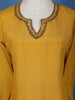 Yellow Solid Zardosi Worked Semi Silk Salwar Suit