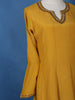 Yellow Solid Zardosi Worked Semi Silk Salwar Suit