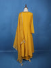 Yellow Solid Zardosi Worked Semi Silk Salwar Suit