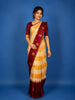 Yellow Striped Woven Design Pure Kanchipuram Silk Saree