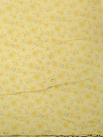Yellow Sun Flower Designed Satin Fancy Saree - Diadem