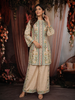 Soft Ivory Floral Sequins Embroidered Design Cotton Co-Ord Set