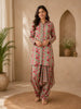 Pale Green Floral Designed Semi Silk Salwar Suit