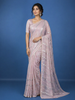 Pale Pink Sequins Embroidered Georgette Saree
