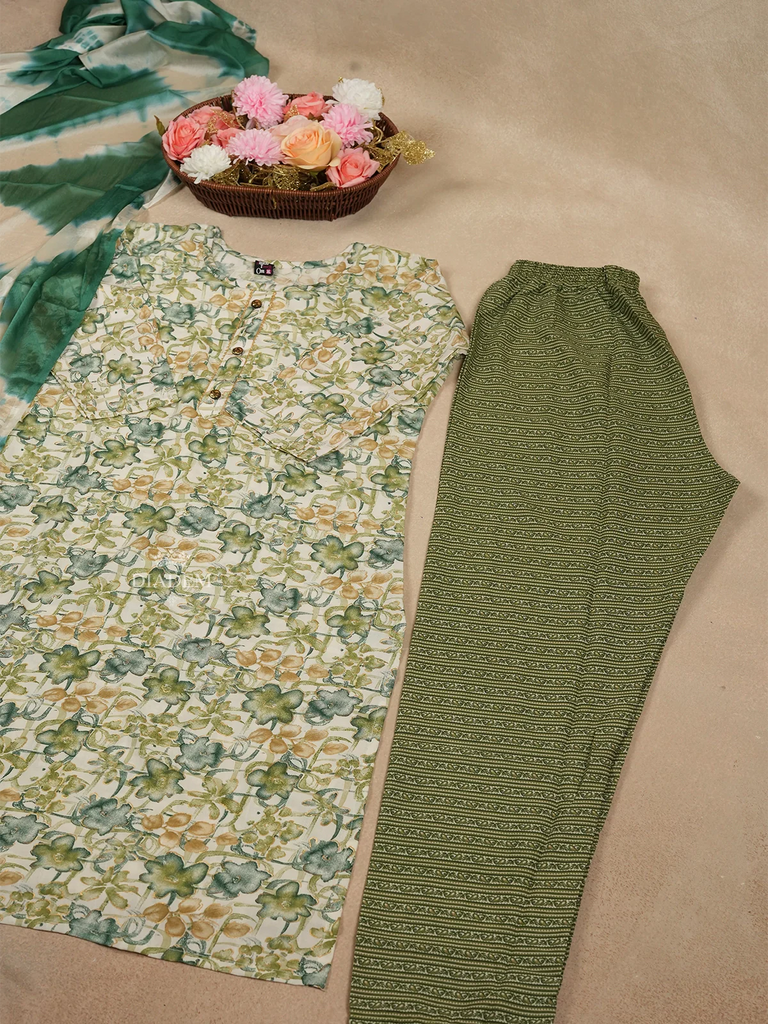 Floral Prints Design Light Green Salwar