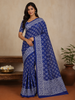 Navy Blue Butta Printed Design Cotton Casual Wear Saree