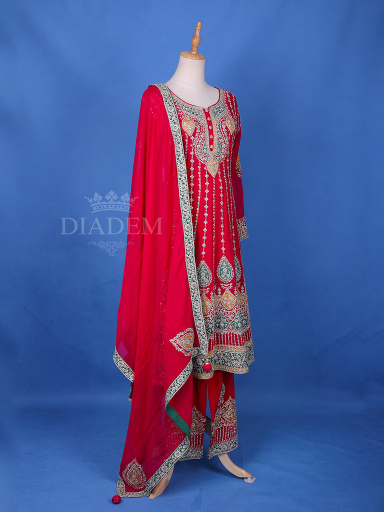 Anarkali Red Dupatta