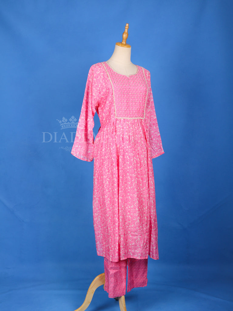 Pink Straight Cut Pant Suit