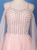 Light Pink Stone and Sequin Embellished Net Gown - Diadem