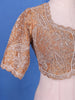 Orange Floral and Paisley Designed Tissue Organza Saree - Diadem