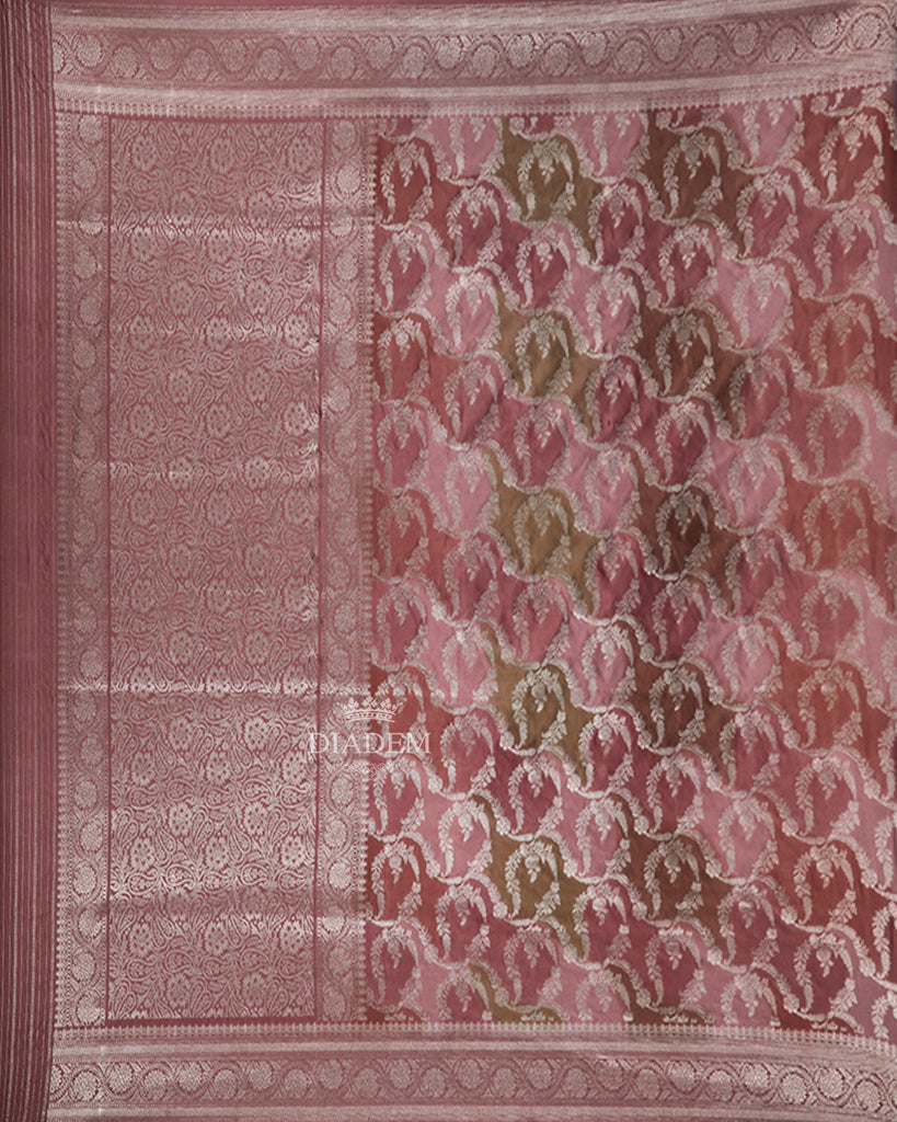 Banarasi Silk Saree Onion Pink Floral