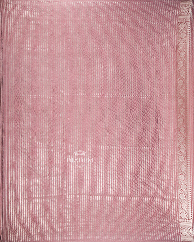 Pink Floral Designed Banarasi Silk