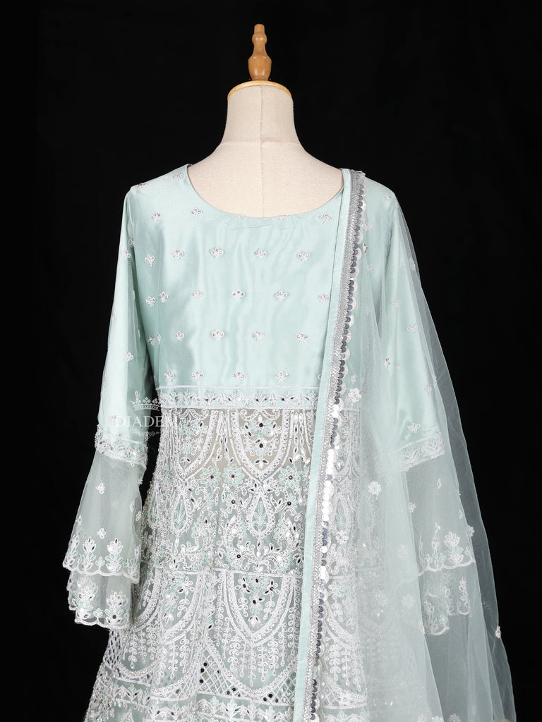 Bell Sleeve Net Dupatta Pale 