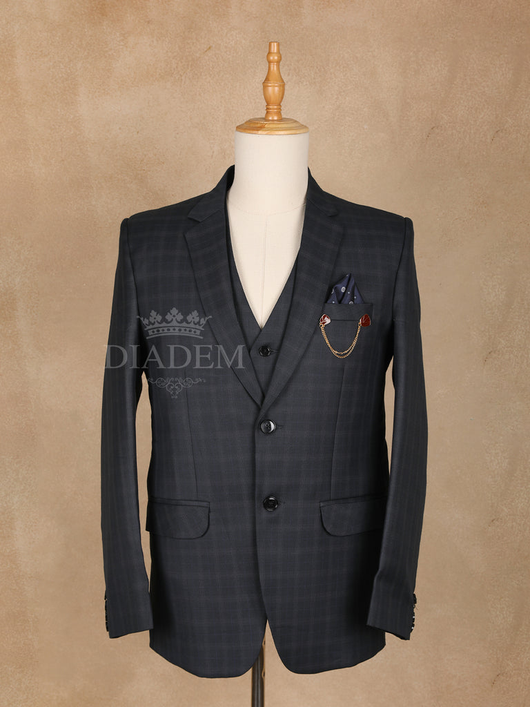 Black Checkered Men's Suits