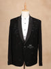 Black Coat Suit Set with Embroidery Designs and Stitched Pants - Diadem