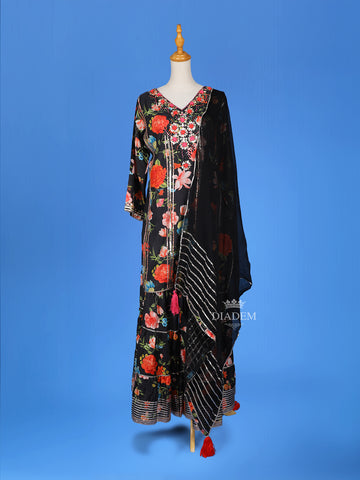 Black Cotton Sharara Set