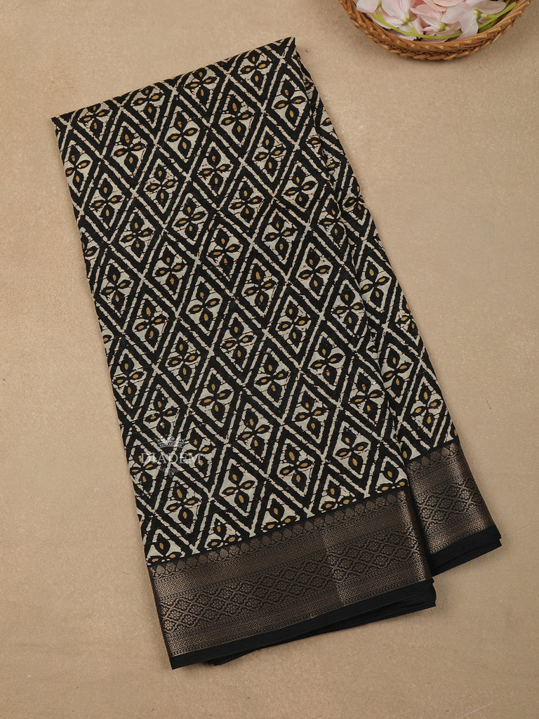 Black Diamond Designed Chanderi Silk