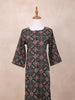 Black Kurti Top Adorned with Fancy Printed Design - Diadem