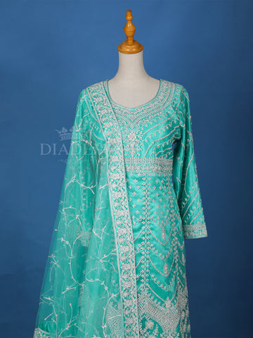 Blue Floral Embroidery Salwar