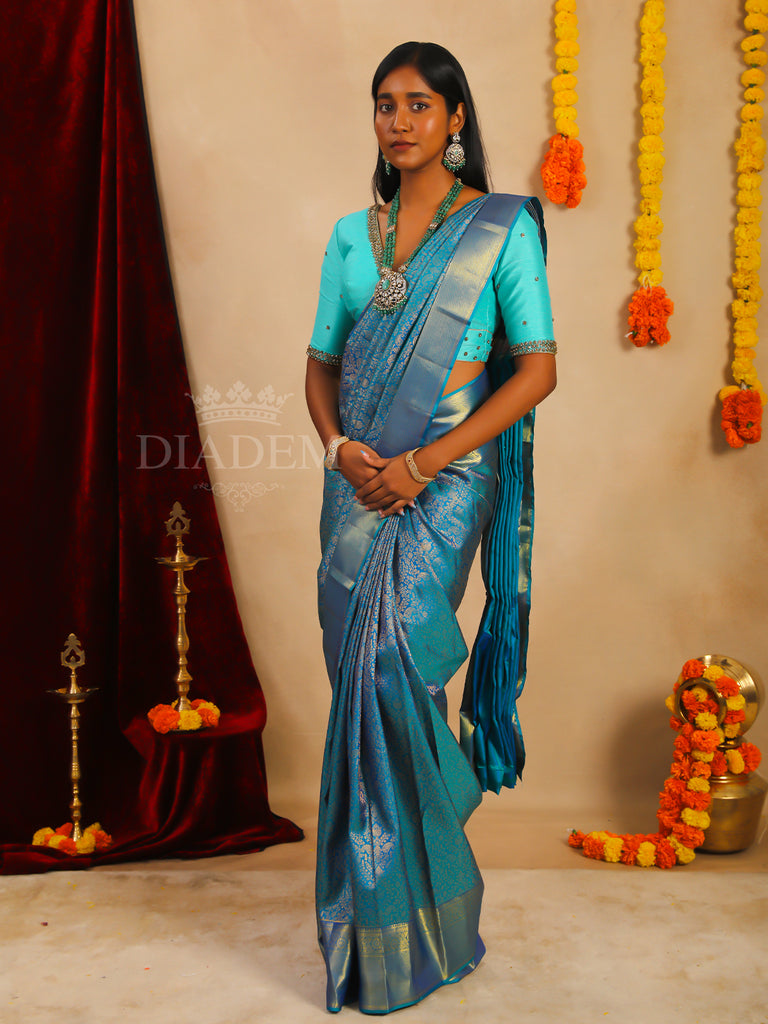 Elegant Blue Kanchipuram Silk Saree