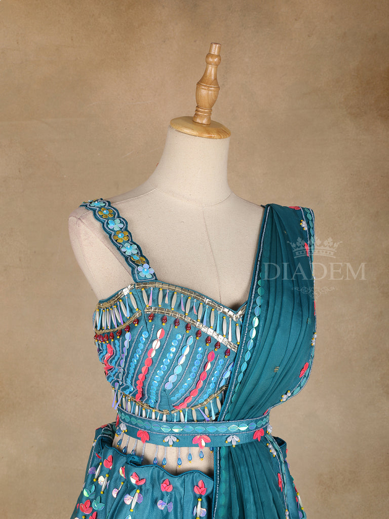 Blue Lehenga Matching Dupatta