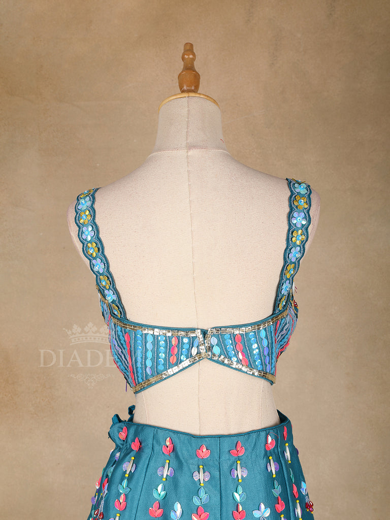 Blue Lehenga with Beads