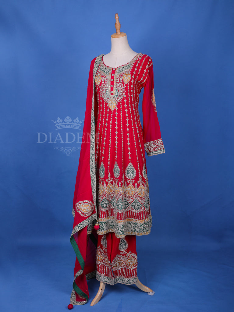 Bright Red Salwar