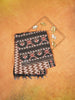 Brown Cotton Saree with Chevron Designs on the Body with Contrast Border - Diadem
